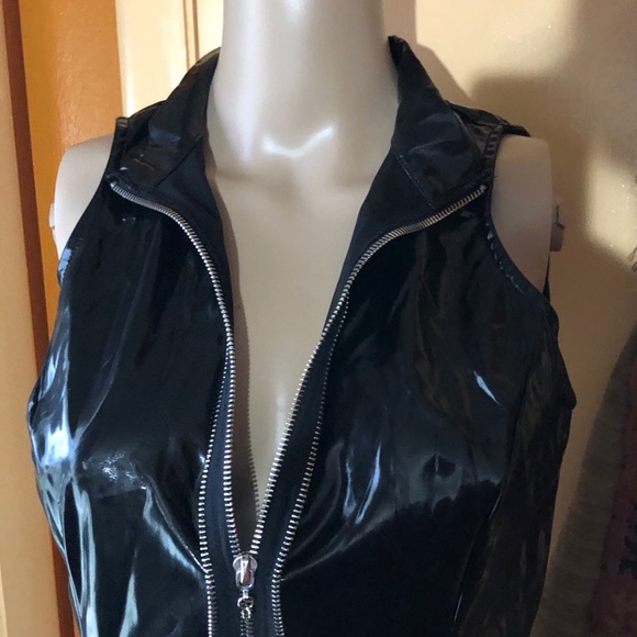 Latex Mini Dress Black Bodycon - Picture 3 of 9